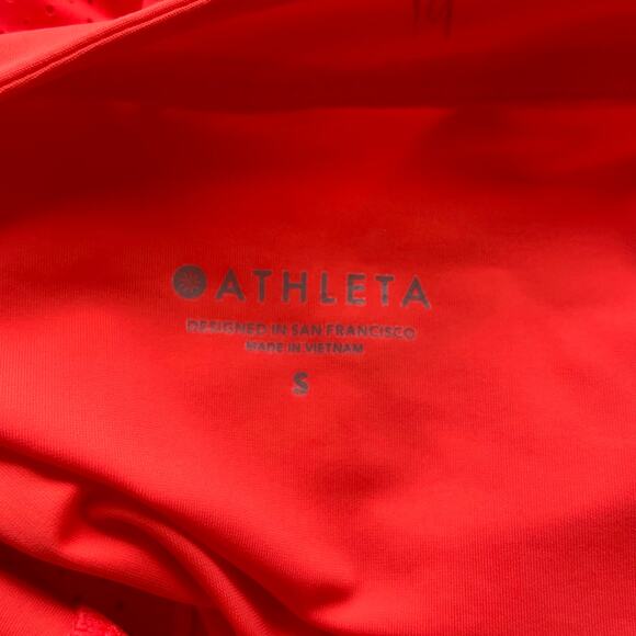 Athleta Neon Orange 1/4 Zip 1/4 Sleeve Top Size Small - Picture 3 of 12